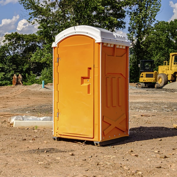 how often are the portable restrooms cleaned and serviced during a rental period in Mildred